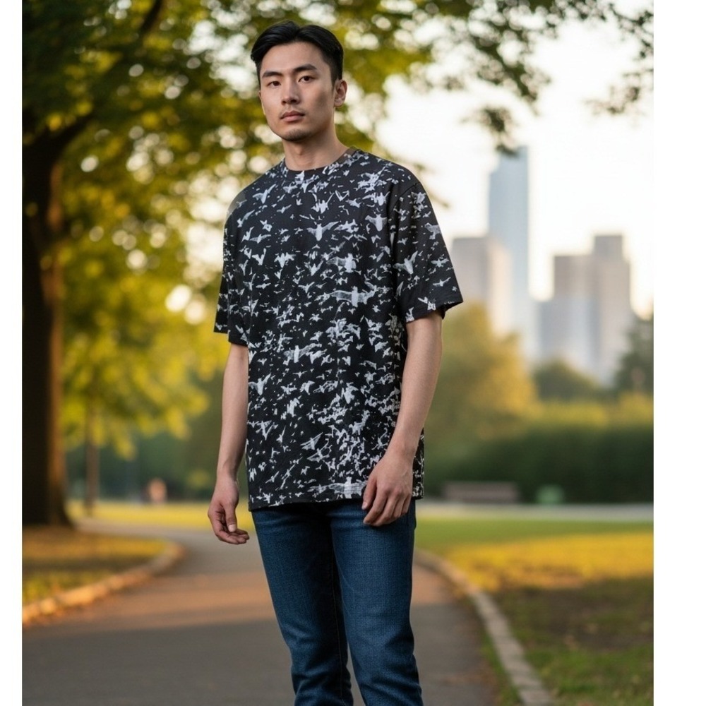 Eleven Paris Batman 75th Anniversary T-Shirt XXL Black All Over‎ Bat Print Tee